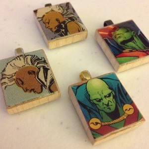 Making Comic Book Upcycled Scrabble Tile Necklaces by LuvCherie Jewelry